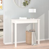 vidaXL Wandtafel Grenenhout Wit - 80x40x75 cm | 53% Korting