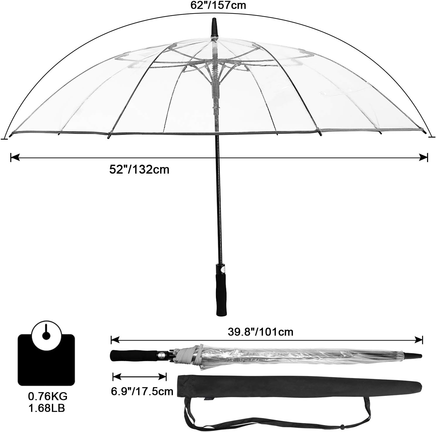 Extra Grote Golfparaplu 157cm - 33% Korting!
