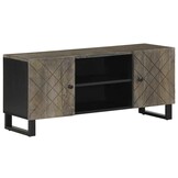Massief Mangohouten TV-meubel - Zwart - 105x33x46 cm - 34% Korting!