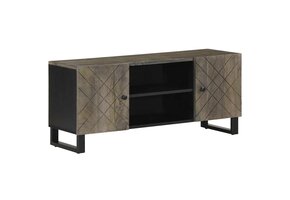 VidaXL TV-meubel 105x33x46 cm Massief Mangohout Zwart - 41% Korting