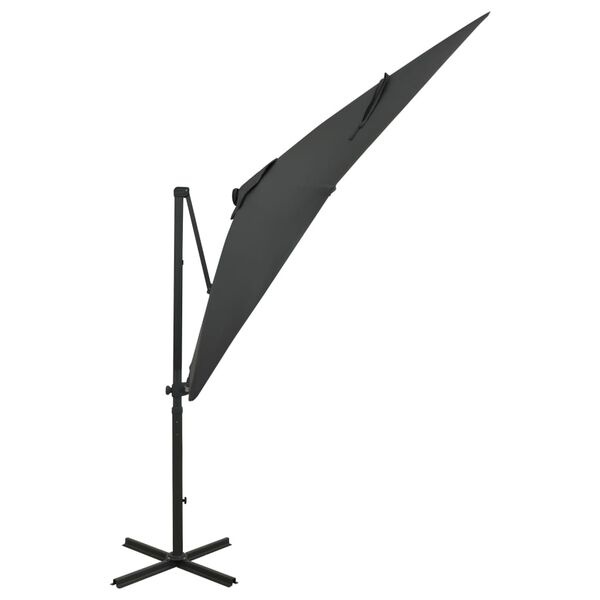 Zweefparasol met LED-verlichting 250 cm Antraciet (35% korting)