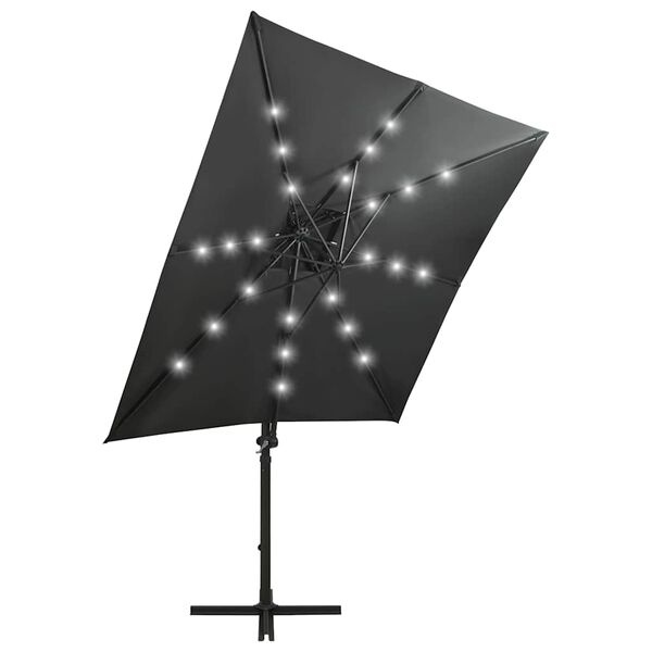 Zweefparasol met LED-verlichting 250 cm Antraciet (35% korting)