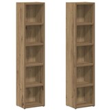 2x CD Kasten Bewerkt Hout - Artisanaal Eiken (34% Korting)