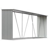 Gegalvaniseerd Stalen Haardhoutschuur - 330 cm - Grijs - 34% Korting