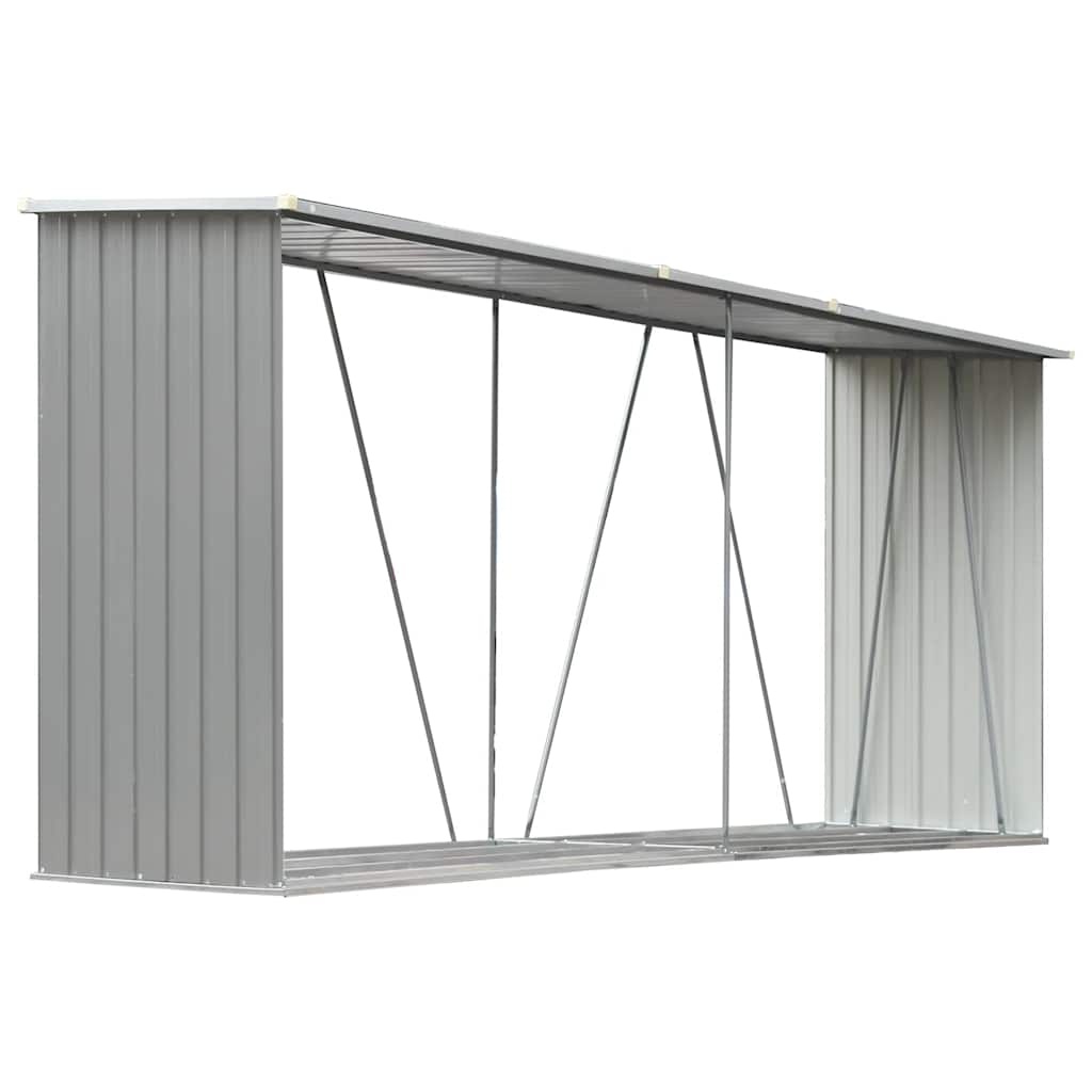 Gegalvaniseerd Stalen Haardhoutschuur - 330 cm - Grijs - 34% Korting