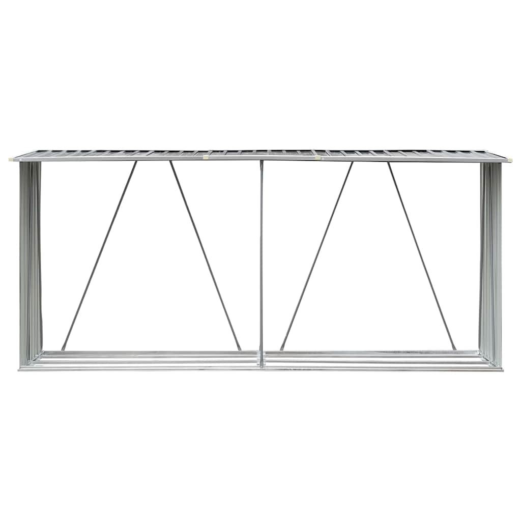 Gegalvaniseerd Stalen Haardhoutschuur - 330 cm - Grijs - 34% Korting