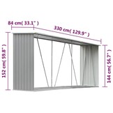 Gegalvaniseerd Stalen Haardhoutschuur - 330 cm - Grijs - 34% Korting
