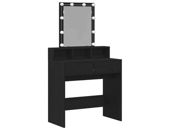 Kaptafel met Lade & LED Zwart Eiken - 34% Korting