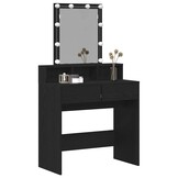 Kaptafel met Lade & LED Zwart Eiken - 34% Korting