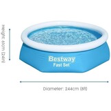 Opblaasbaar Rond Zwembad Bestway 244x61cm - 29% Korting!