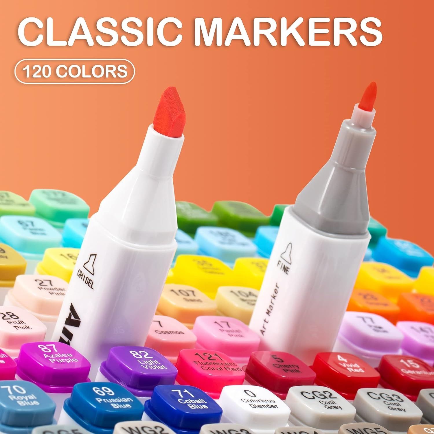 Alcohol Markers Set (120 Kleuren) - Dubbele Punt 33% Korting