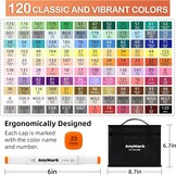 Alcohol Markers Set (120 Kleuren) - Dubbele Punt 33% Korting