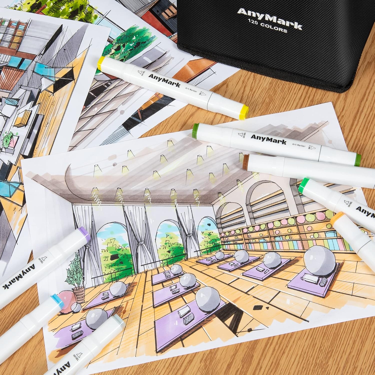 Alcohol Markers Set (120 Kleuren) - Dubbele Punt 33% Korting