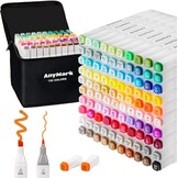 Alcohol Markers Set (120 Kleuren) - Dubbele Punt 33% Korting
