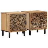 Nachtkastjes Massief Mangohout 2 st 40x33x46 cm - 54% Korting