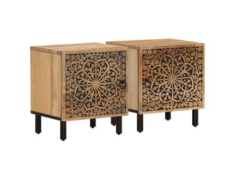 Nachtkastjes Massief Mangohout 2 st 40x33x46 cm - 54% Korting