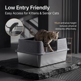 XL Roestvrijstalen Kattenbak met Deksel & Mat | 34% Korting