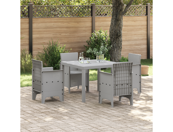 Moderne Tuinstafel Lichtgrijs Poly Rattan - 34% Korting