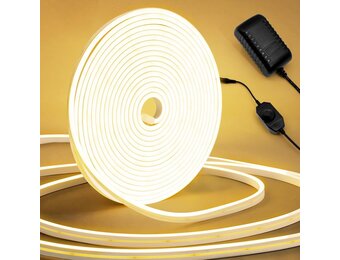 Neon LED Strip 10m Warm Wit - Flexibel & Waterdicht met 55% Korting
