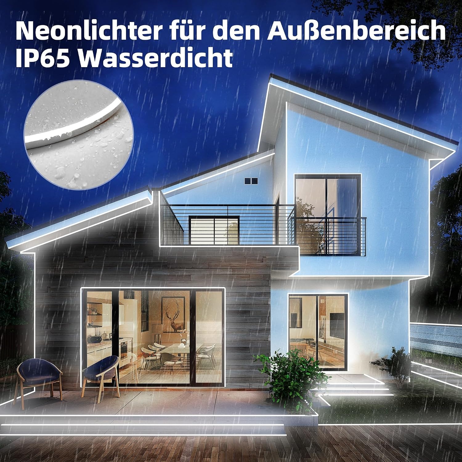 10m Neon LED Strip Koudwit 3000K - Binnen/Buiten Waterdicht