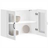 VidaXL Keukenwandkast met Glazen Deur Lucca - Wit (59% Korting)