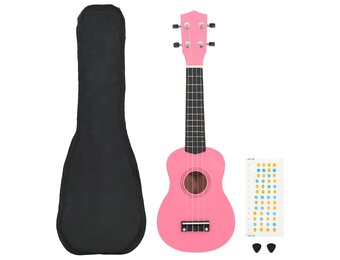 Roze Sopraan Ukulele Set voor Kinderen - 21'' met Tas & Plectrums - 28% Korting
