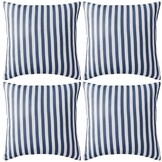 VidaXL Buitenkussens 45x45 cm Gestreept Marineblauw (4 St.) - 34% Korting!