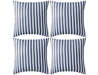 VidaXL Buitenkussens 45x45 cm Gestreept Marineblauw (4 St.) - 34% Korting!