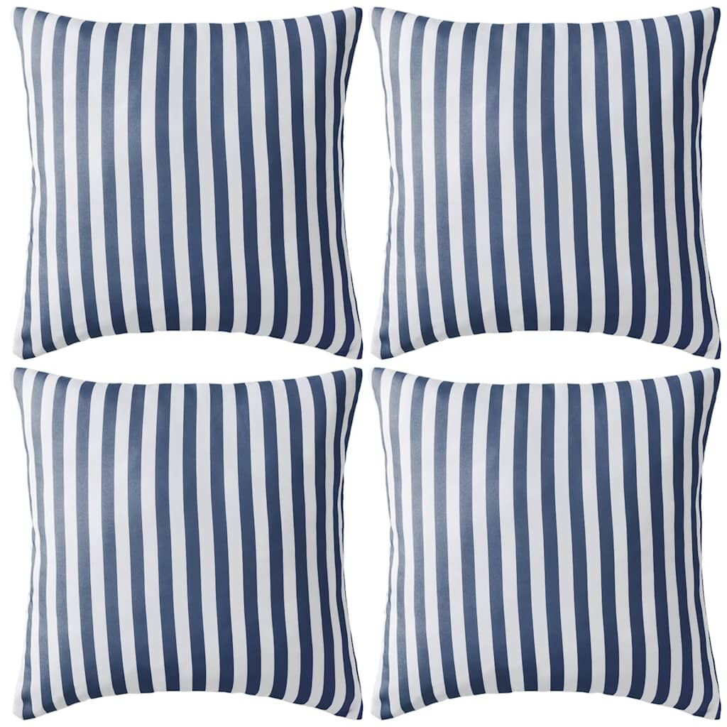 VidaXL Buitenkussens 45x45 cm Gestreept Marineblauw (4 St.) - 34% Korting!
