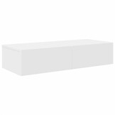 Wandschap met Laden - Bewerkt Hout Wit (75% Korting)