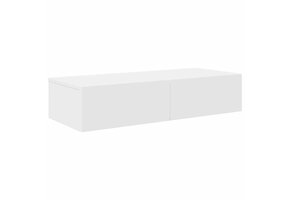 Wandschap met Laden - Bewerkt Hout Wit (75% Korting)