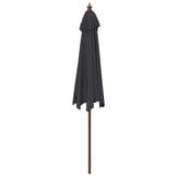 Zwarte Parasol met Houten Paal 299x240 cm - 34% Korting