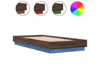 VidaXL Bedframe Bruine Eik met LED - 100x200 cm - 54% Korting!