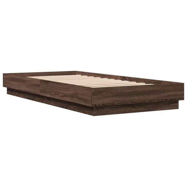 VidaXL Bedframe Bruine Eik met LED - 100x200 cm - 54% Korting!