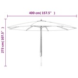 Parasol met Houten Paal - Zandkleurig - 400x273cm - 35% Korting