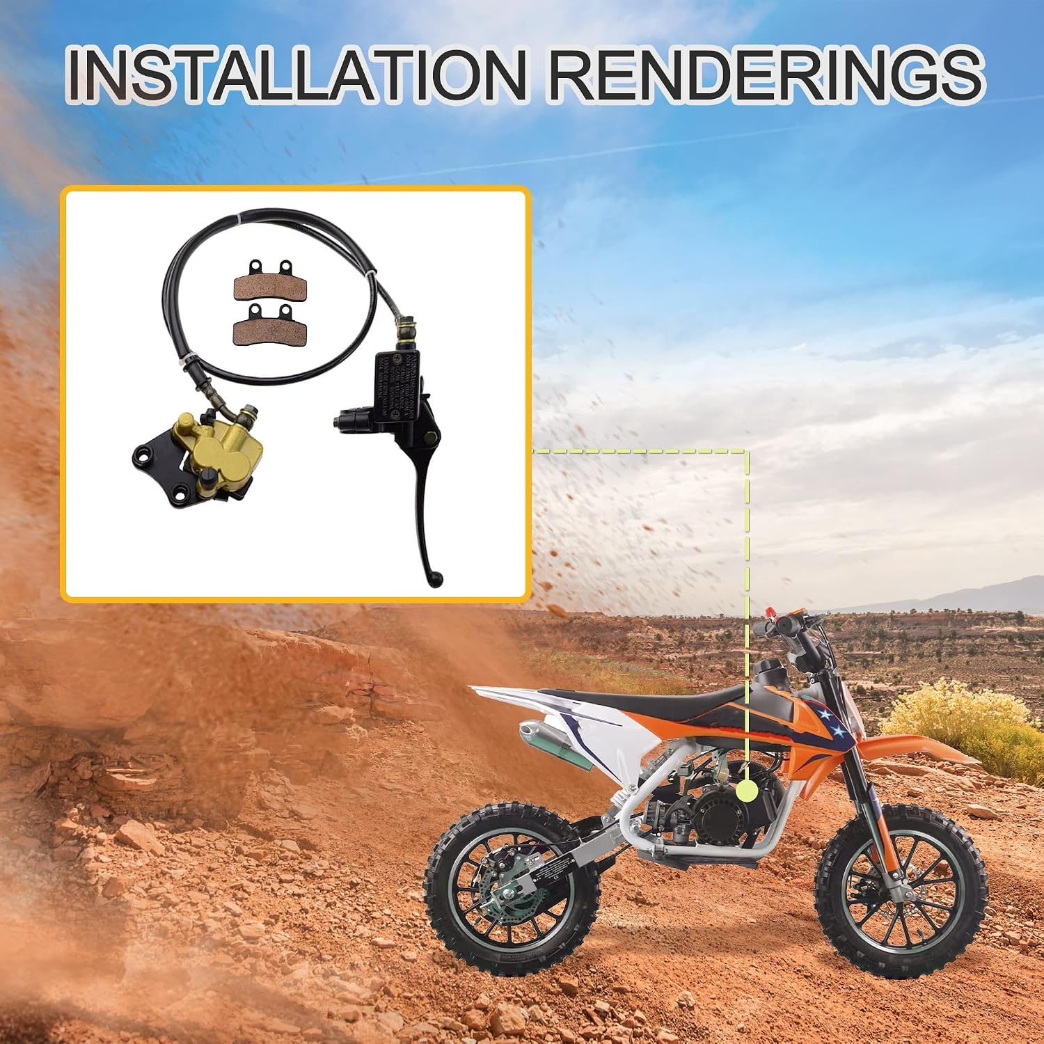 Hoofdremcilinder Set Remklauw + Remblokken Dirt Bike 50-150cc (33% Korting)