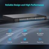 48-poorts Gigabit PoE+ Switch met 400W & 2 SFP Uplinks - 35% Korting