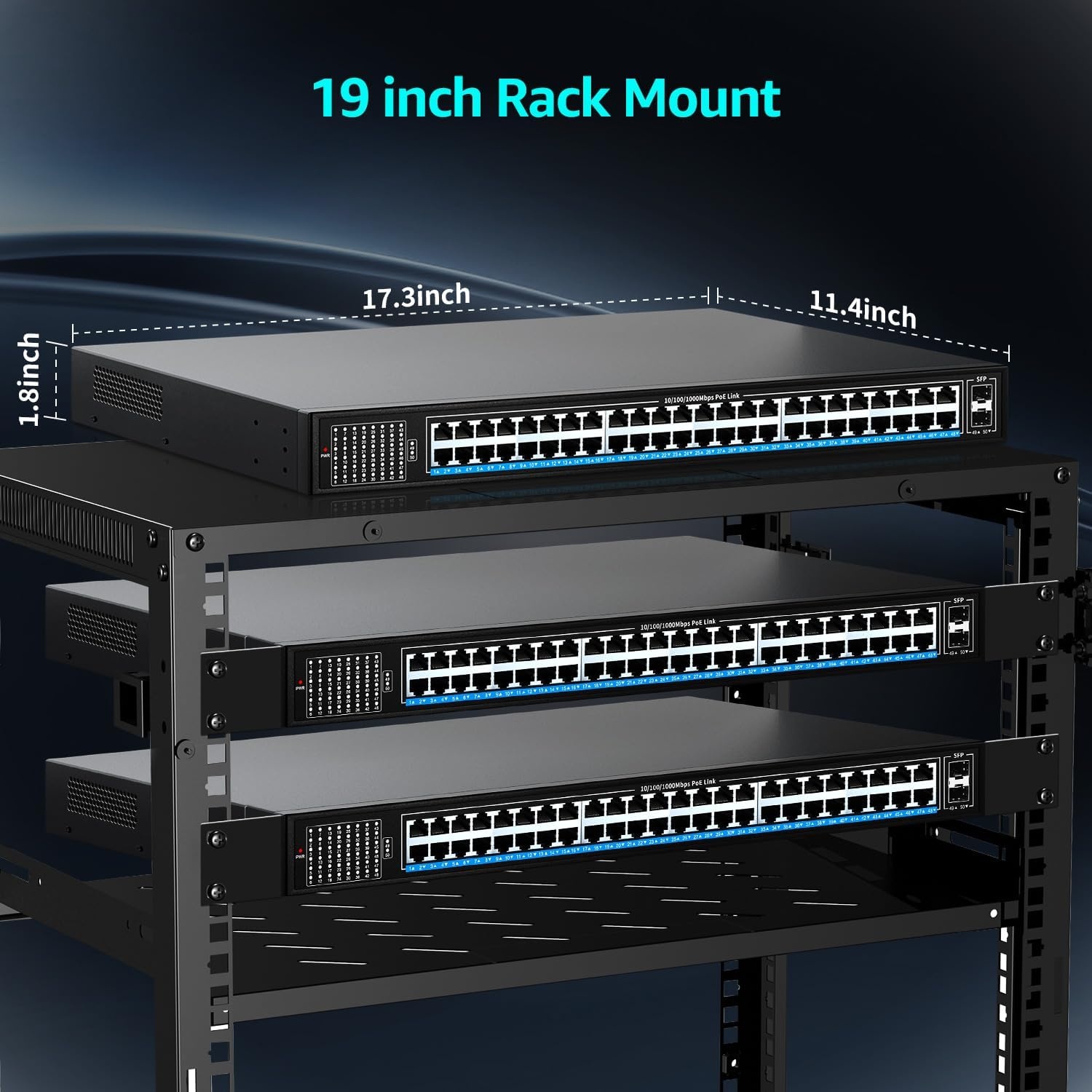 48-poorts Gigabit PoE+ Switch met 400W & 2 SFP Uplinks - 35% Korting