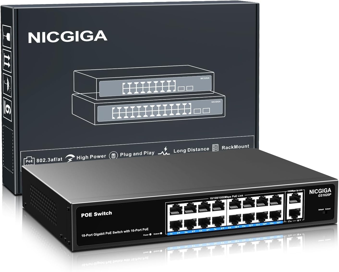 48-poorts Gigabit PoE+ Switch met 400W & 2 SFP Uplinks - 35% Korting