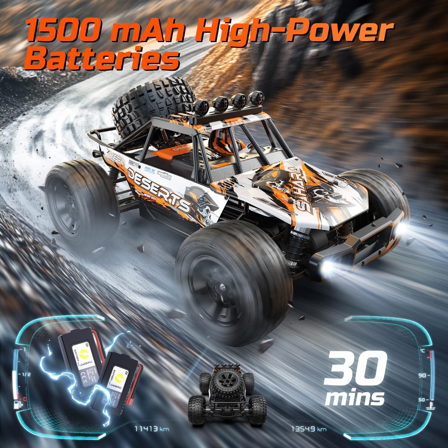 RC Monster Truck 1:10 Oranje Off-road 48 km/u - 35% Korting