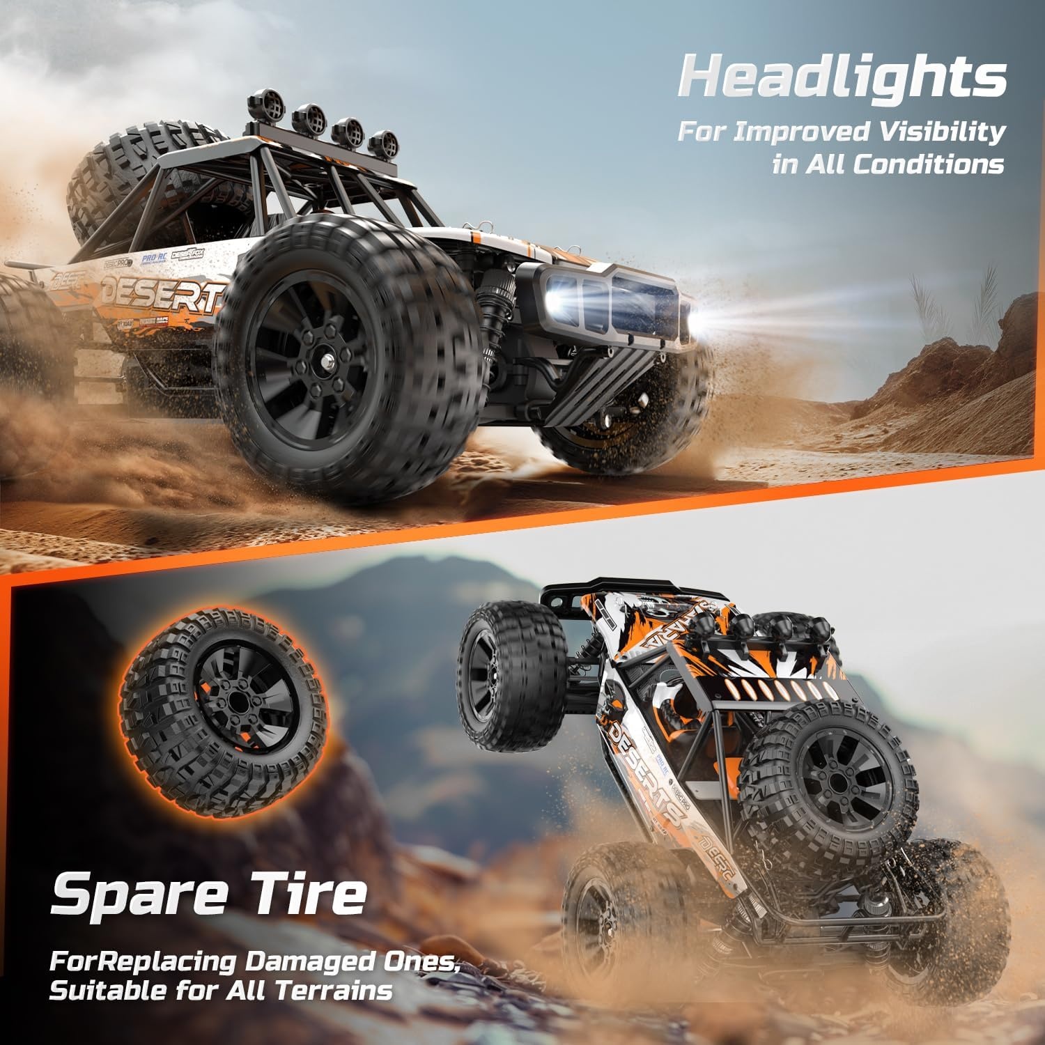 RC Monster Truck 1:10 Oranje Off-road 48 km/u - 35% Korting