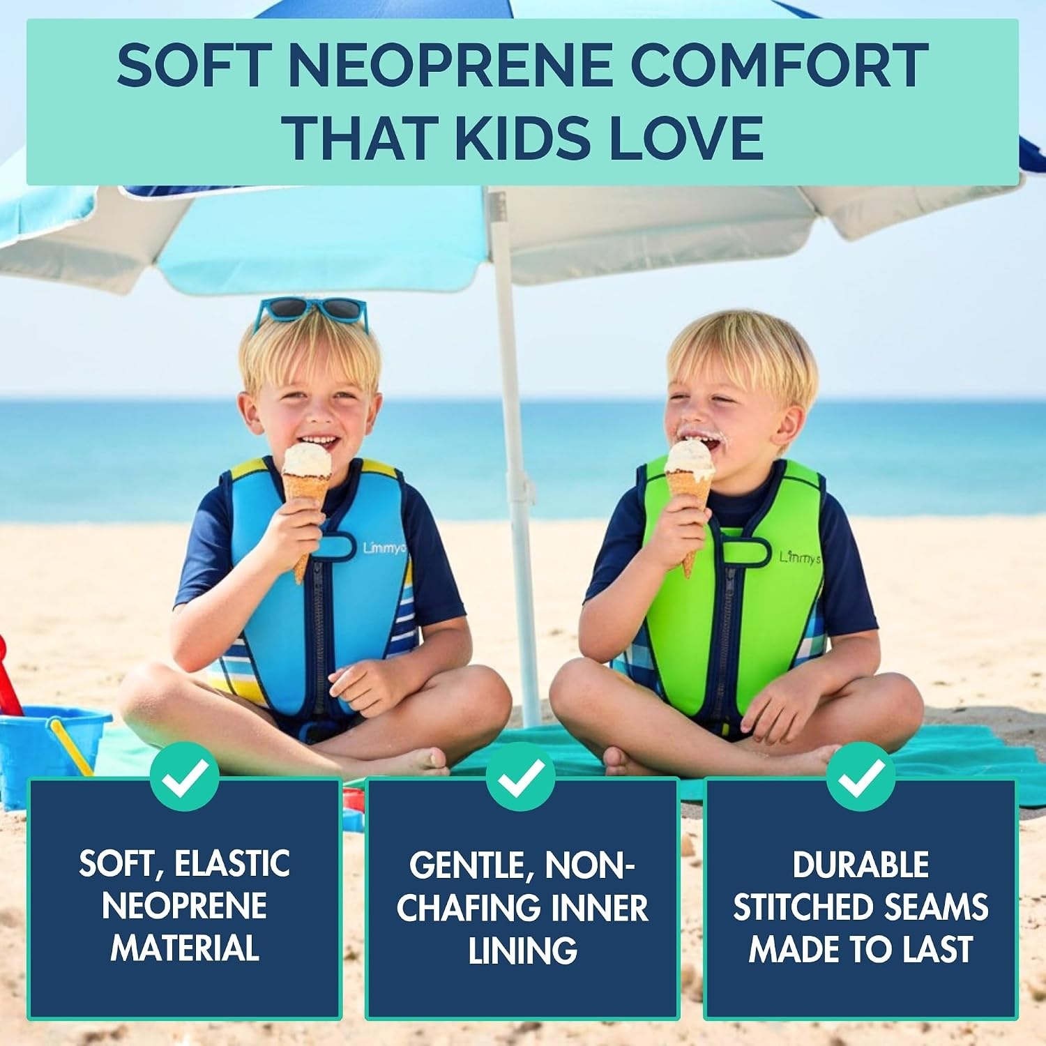 Zwemvest Kinderen 4-7 Jaar (Azure Blauw) - 34% Korting
