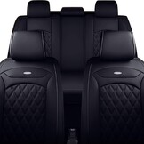Universele Autostoelhoezen Set - Zwart PU-leer - 5-zits - 34% Korting