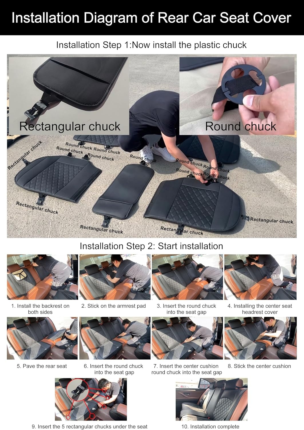 Universele Autostoelhoezen Set - Zwart PU-leer - 5-zits - 34% Korting