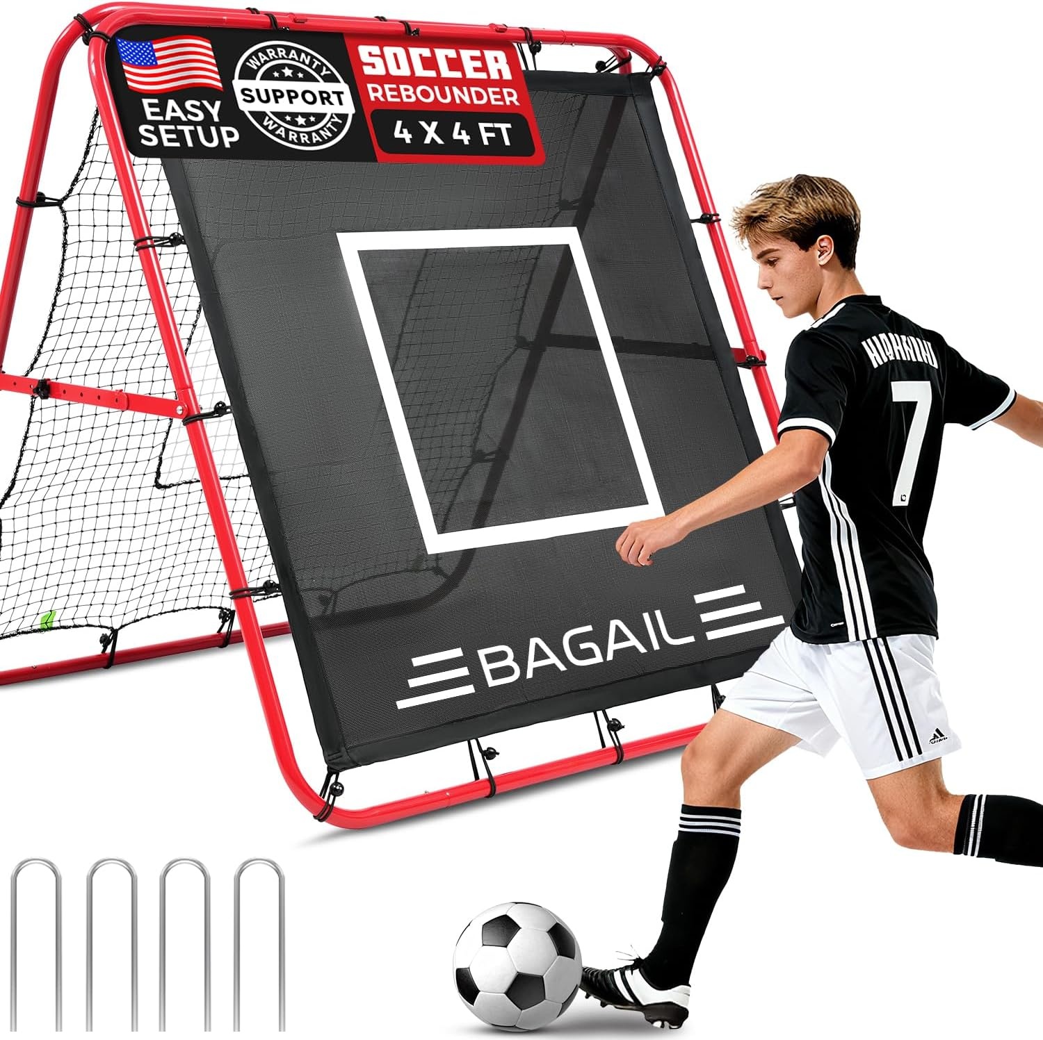 Voetbal Rebound Net Dubbelzijdig 120x120 cm - 34% Korting