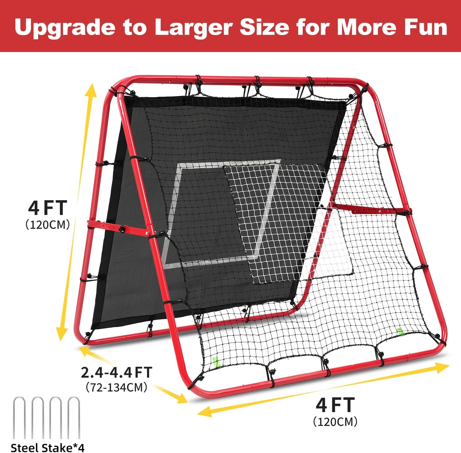 Voetbal Rebound Net Dubbelzijdig 120x120 cm - 34% Korting