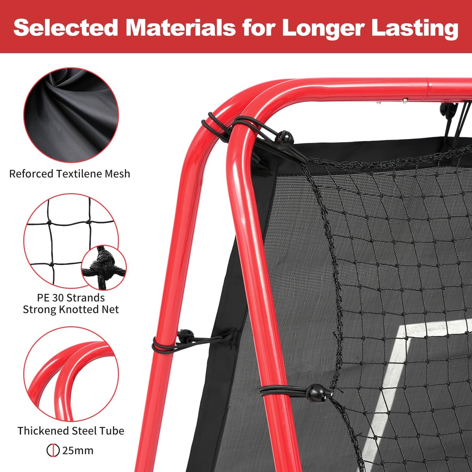 Voetbal Rebound Net Dubbelzijdig 120x120 cm - 34% Korting
