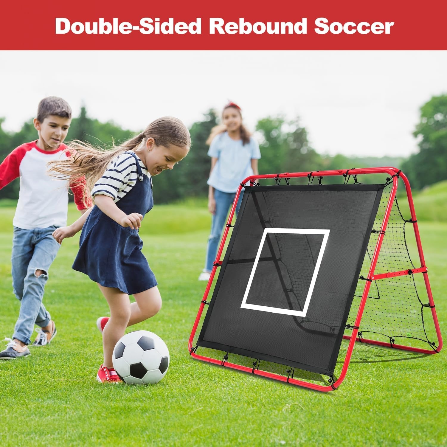 Voetbal Rebound Net Dubbelzijdig 120x120 cm - 34% Korting