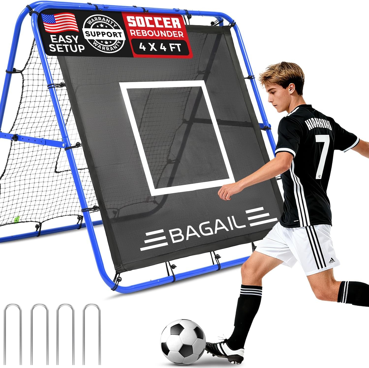 Voetbal Rebound Net Dubbelzijdig 120x120 cm - 34% Korting