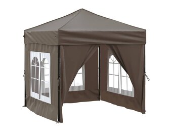 Inklapbare Partytent met Zijwanden 2x2m Taupe - 34% Korting